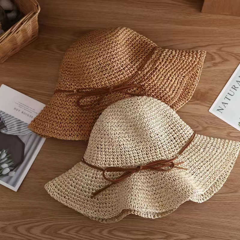 Chapeaux à large bord simple fille chapeau de soleil large bord Floppy chapeaux d'été pour femmes plage Panama paille seau chapeau ombre chapeau femmes chapeaux G230227