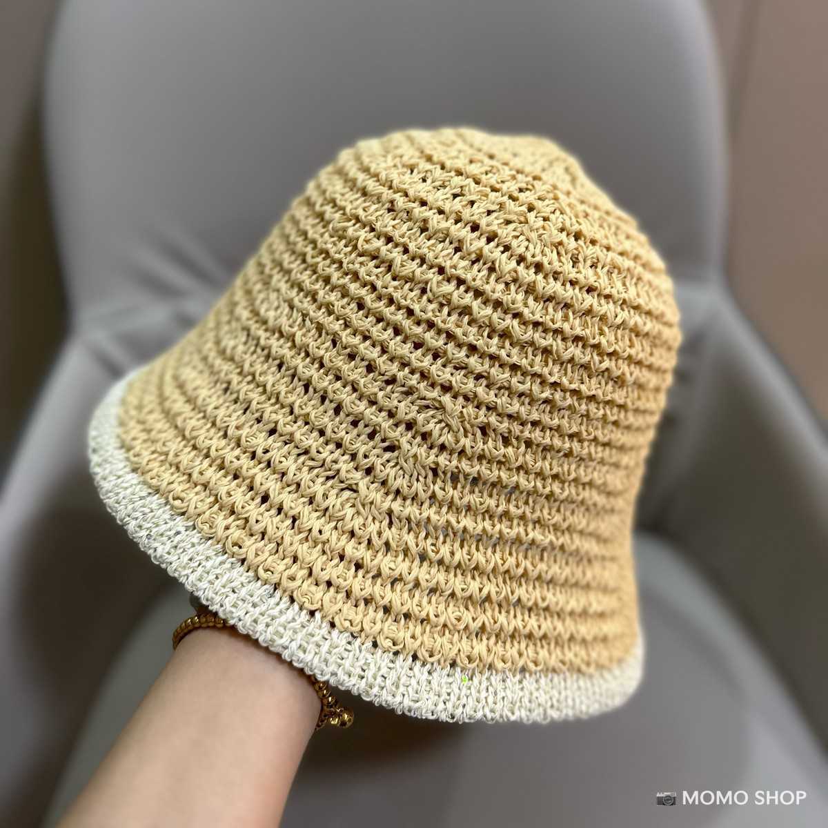 Chapeaux à large bord 2023 coréen japonais crochet printemps été paille chapeau de soleil lin pêcheur chapeau correspondant couleur paille seau chapeau bassin chapeau pour femmes G230227