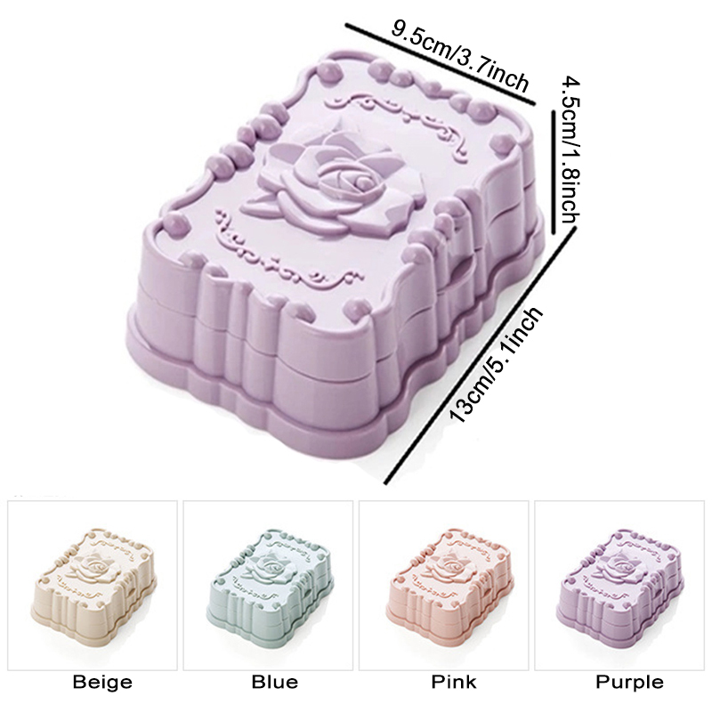 Boîte à savon de voyage en plastique avec couvercle Rose, couvercles rabattables pour salle de bain à domicile, porte-savon étanche, boîtes à savon pour les mains, boîtes portables Caja De Jabon De Plastico