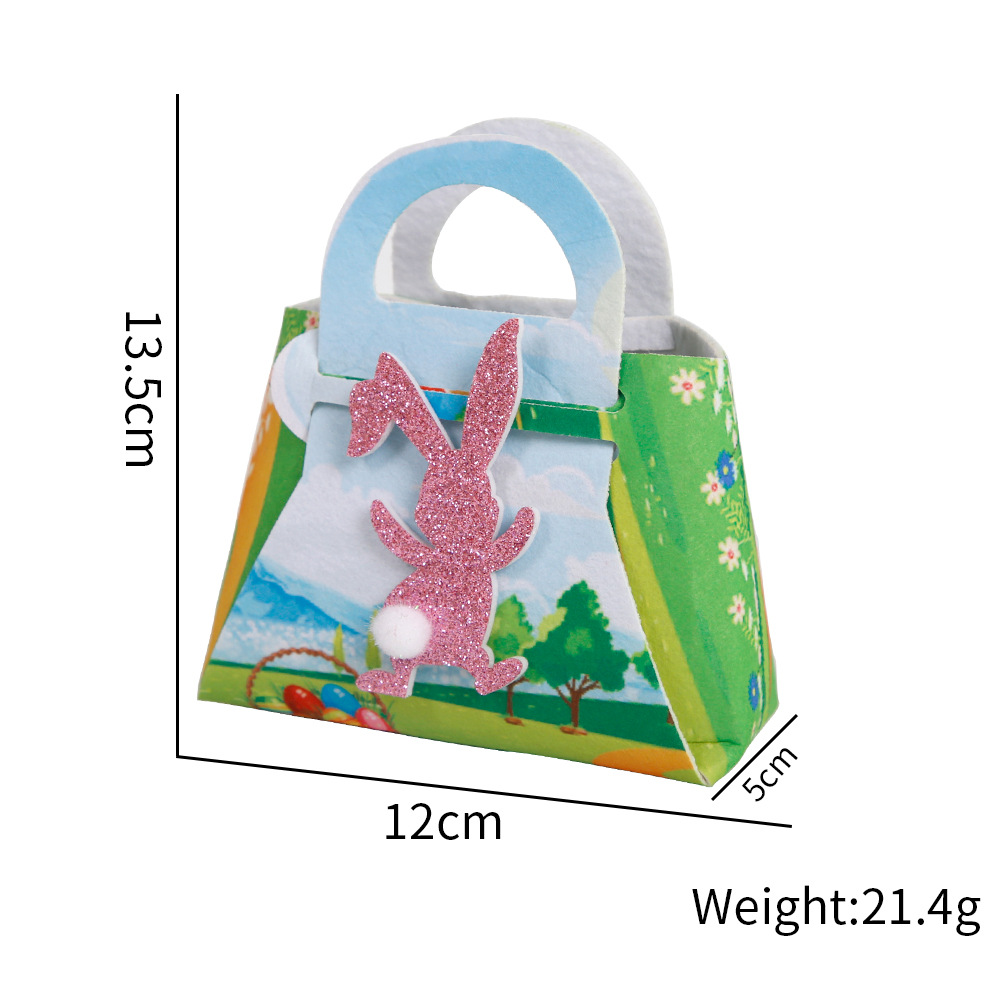 Pasen Gift Wrap Sublimatie Sublimatie Easter Bunny Bag Feestelijke DIY Rabbit Ears Basket Gepersonaliseerde Candy Gift Bag met handgreep feestartikelen