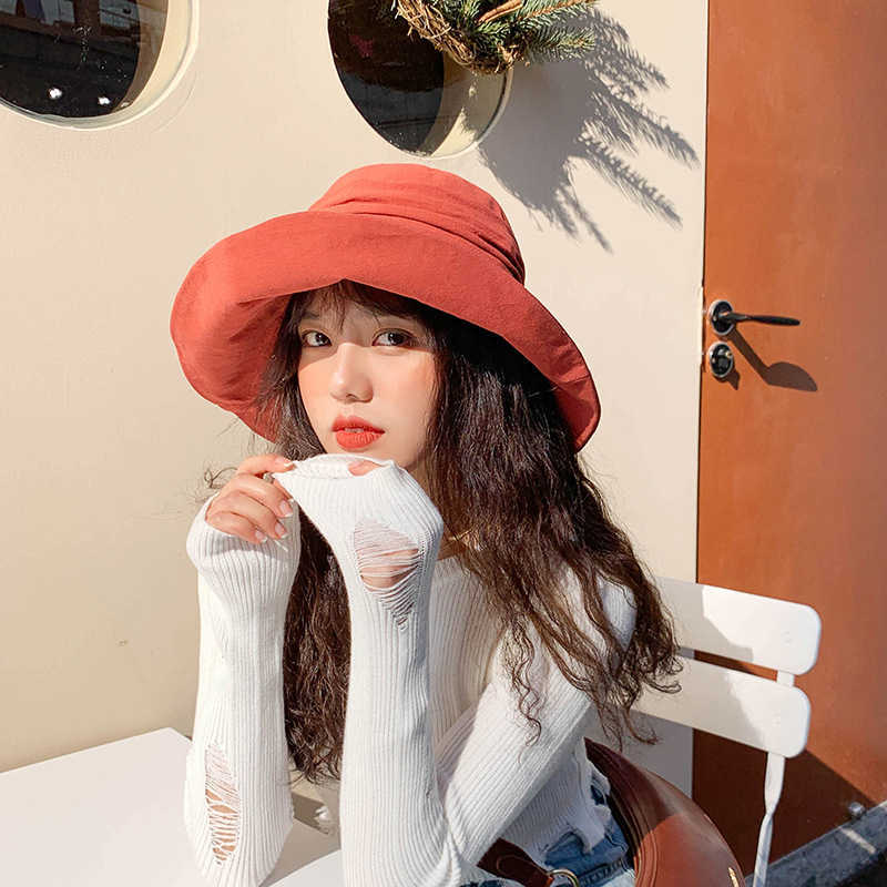 Wide Brim Hats Style Japonais Wide Brim Summer Sun Hat for Women Girls Travel Beach Bucket Hat Ladies Casual Banquet Fisherman Cap Bob Panama G230227