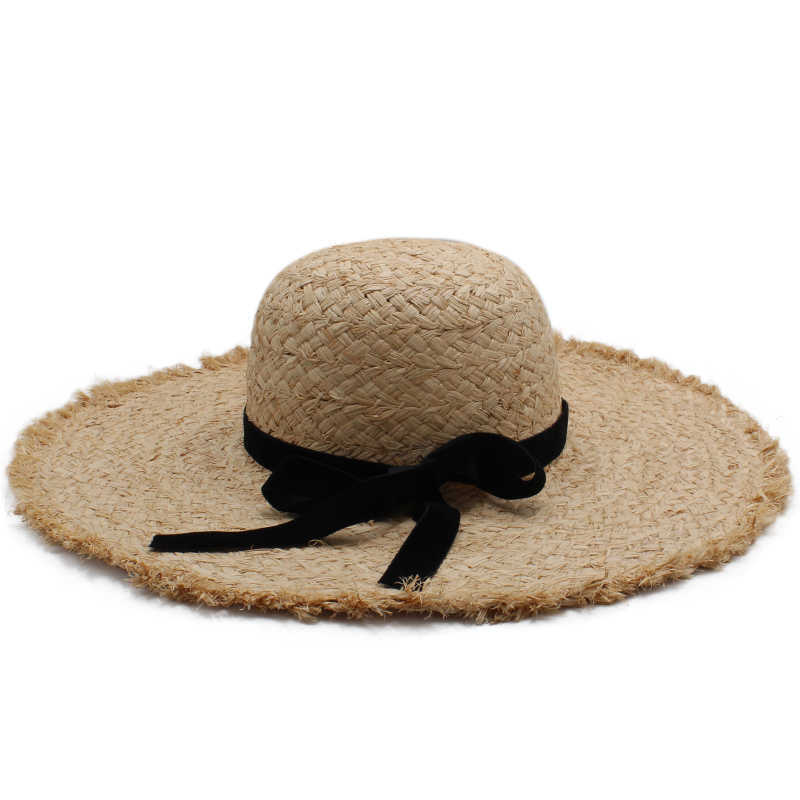 ワイドブリム帽子女性ソフトストローフロッピーハット夏ワイドブリムサンハットビーチキャップトラベルアウトドアサイズUS 7 1/8 UK M G230227