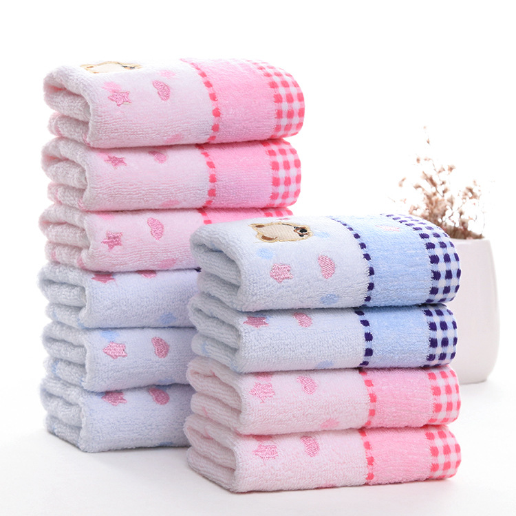 Serviette en coton pour enfants dessin animé ours romantique jacquard pur coton absorbant doux pour enfants mignon ménage serviette pour enfants