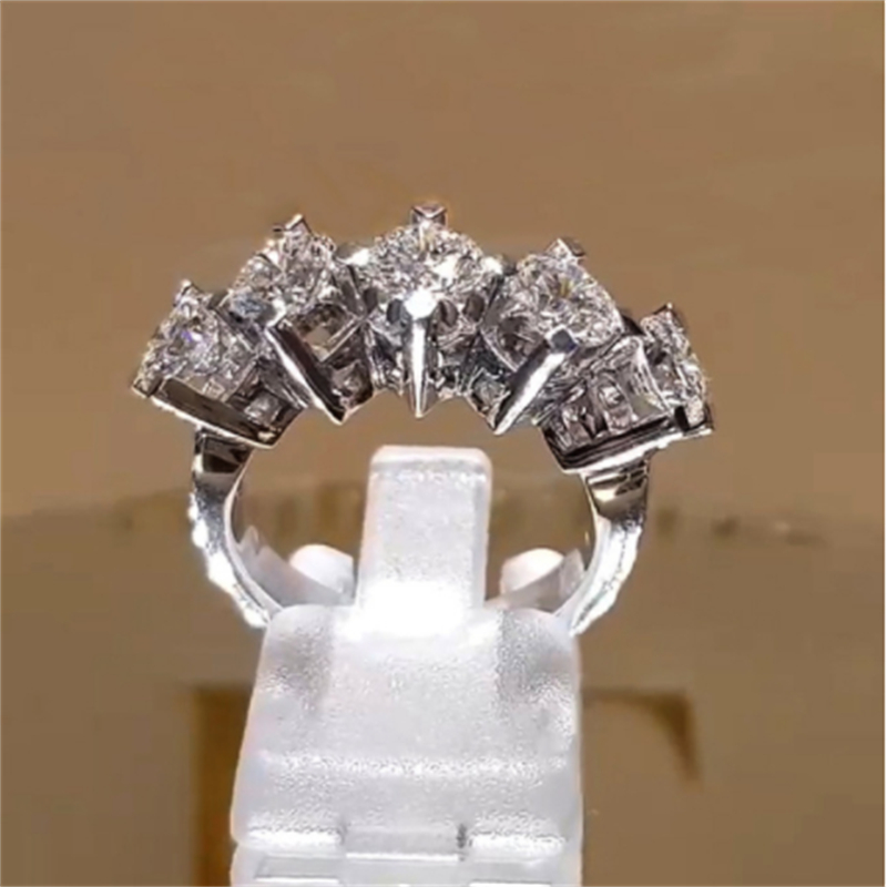 14k Gold Vintage Lab Diamond Finger Ring 925 Sterling Silver Fiesta Anillo de bodas Anillos de banda para mujeres Regalo de joyería de compromiso para hombres