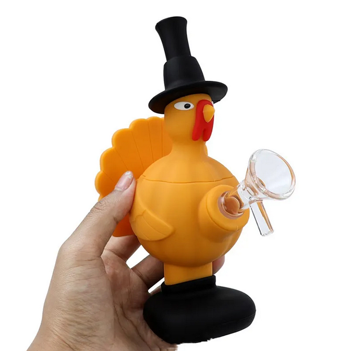 6.6 inch Hookahs turkey silicone bong with 14mm glass bowl Smoking Accessories water pipe beaker bong dab rigs bubbler