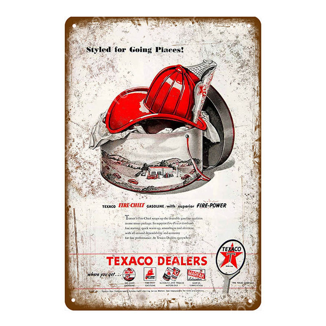Texaco Benzin Metal Kalay İşaretleri Caltex RPM Motor Yağ Duvar Sticker Vintage Sanat Boyama Plak Plaque Ben İstasyonu Mağazası Garaj Dekor Boyama 20x30cm Woo