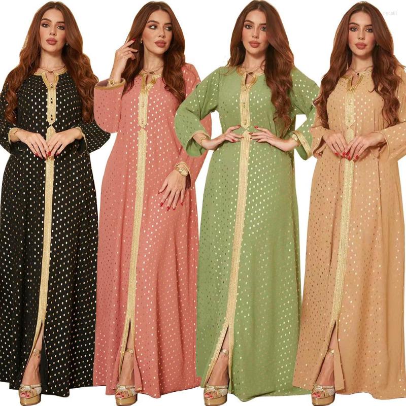 Costume de thème Ramadan Musulman Femmes Maroc Dress Abaya Dubai Turquie Islam Kaftan Robe Longue Musulmane Vestidos Largos Femme