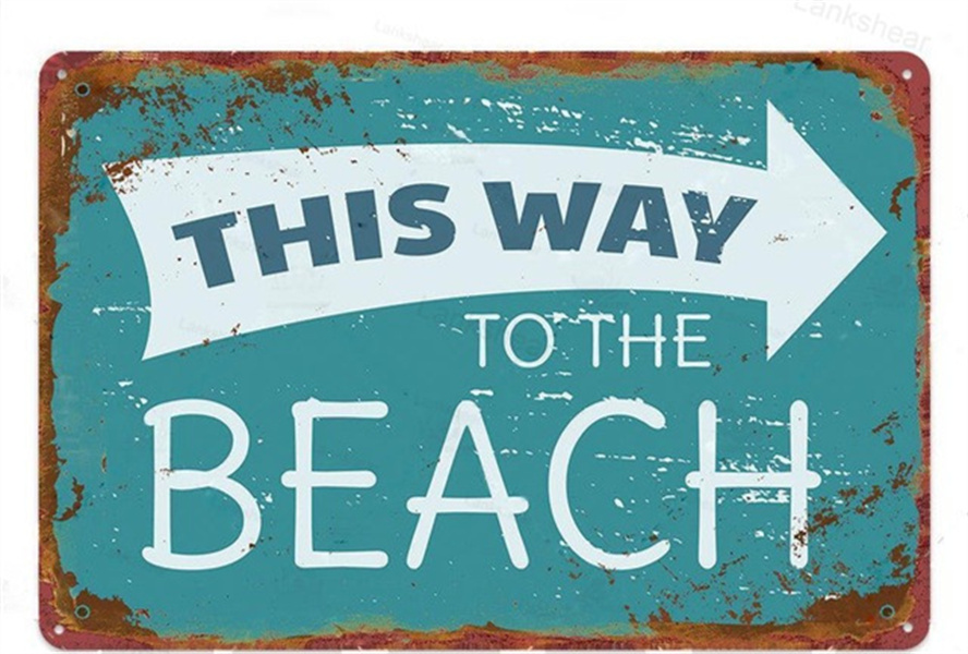 تصفح شاطئ الفن اللوحة المعدنية لافتة الأمواج الصيفية للصفائح المعدنية الملصقات صور جدار الصور الفنية بار الشرفة ركوب الأمواج جدار المخصصة للحجم 30 × 20 سم W02