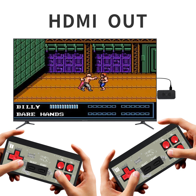 Ensemble de console de jeu Y2S Mini HD sans fil pour deux personnes, prise en charge de l'hôte, sortie HD, comprend plus de 1800 jeux avec 2 contrôleurs de jeu, DHL gratuit