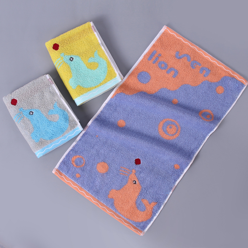Serviette en coton pour enfants dessin animé ours romantique jacquard pur coton absorbant doux pour enfants mignon ménage serviette pour enfants