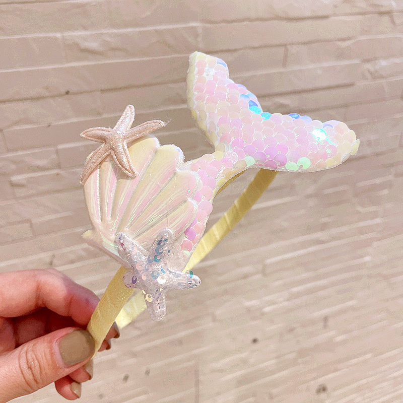 Barntillbehör Ribbon Factory Direct New Princess Series Laser Sequin Cartoon Mermaid Starfish Shell Children039S Hair B5754017