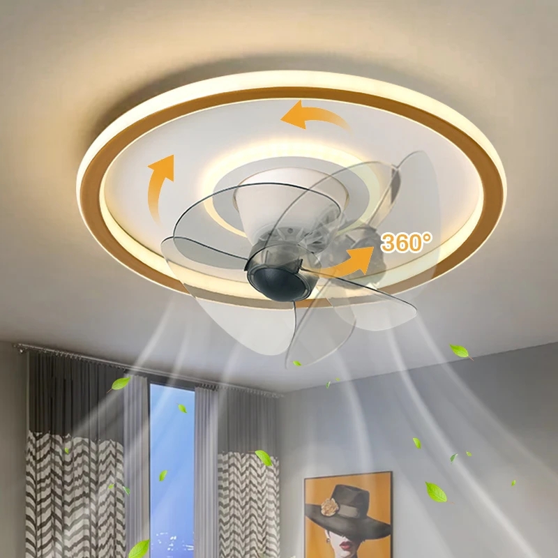 刃のない天井ファンのあるモダンなシンプルなLEDランプベッドルーム天井ファンリモコン天井照明器具