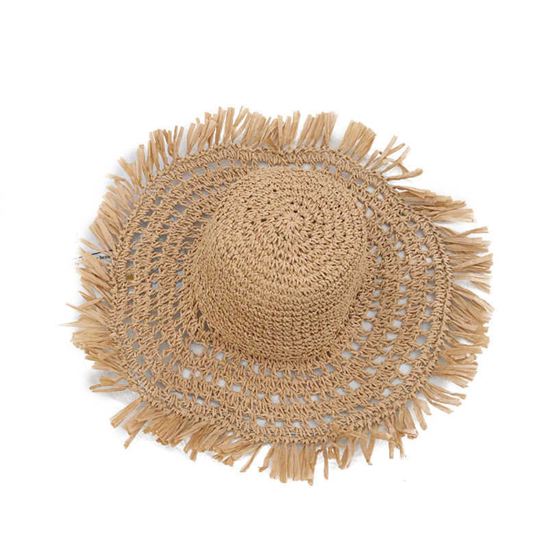Wide Brim Hats 2022 New Beach Women Art Hollow Summer Sunscreen Big Eaves Straw Hat Female Sunscreen Foldable Sun Hat G230227