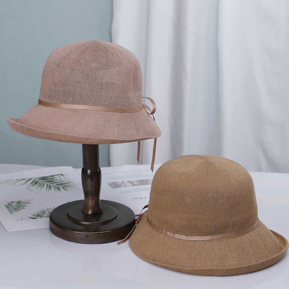 Szerokie brzegowe czapki 2022 Nowe damskie słomki czapki Panamas UV Ochrona Słońca Sun Visor Hats Hats Fashion Visors Składane kobiety Summer Sun Hat Cap G230227