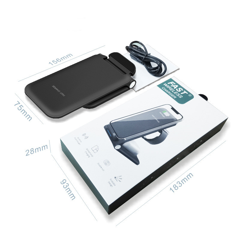15 Вт быстрая беспроводная зарядная установка складная подставка для iPhone 14 13 12 Samsung Apple Watch AirPods Pro 3 в 1 Беспроводной зарядной станции с коробкой Pacakge Box