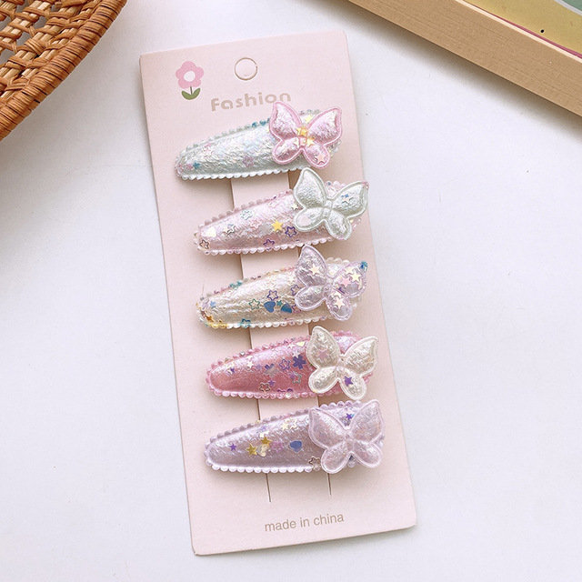 New Korea Sweet Girl Colorful Sequins Lace Hair Clip Fashion Children's Cute Cartoon Love Rabbit Hairpins Hair Accessories