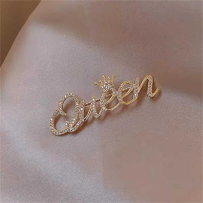 Broches Broches De Luxe Reine Mode Vêtements Bijoux Nom Lettre Eau Diamant Broche Femmes En Gros G230529