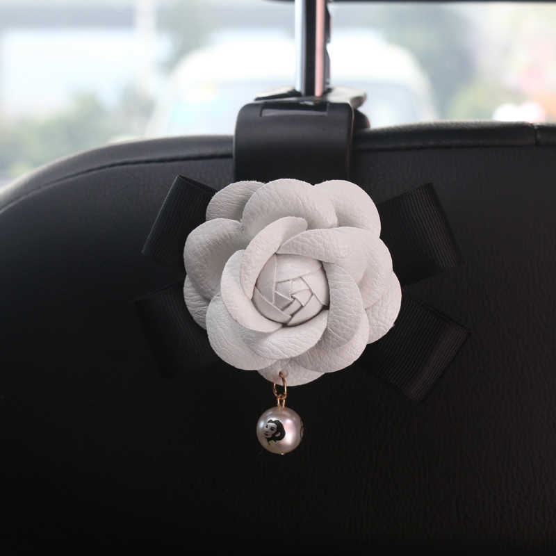 New Universal Camellia Flower Car Seat Back Hooks Portable Hanging Storage Hook for Bag Purse Cloth Decoration Car Accessories Girls
