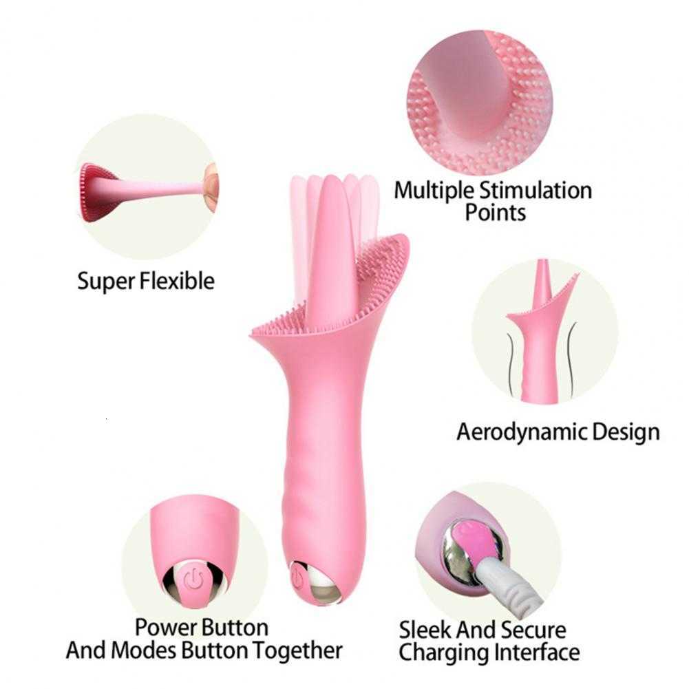 Masajeador vibrador automático estimulación forma de lengua masaje impermeable silicona pareja Anal Plug Av suministros para adultos