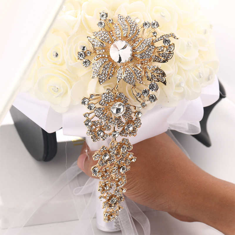 Broches de alfileres WEIMANJINGDIAN marca de diamantes de imitación de cristal cofre grande para decoración de ramo de boda joyería G230529