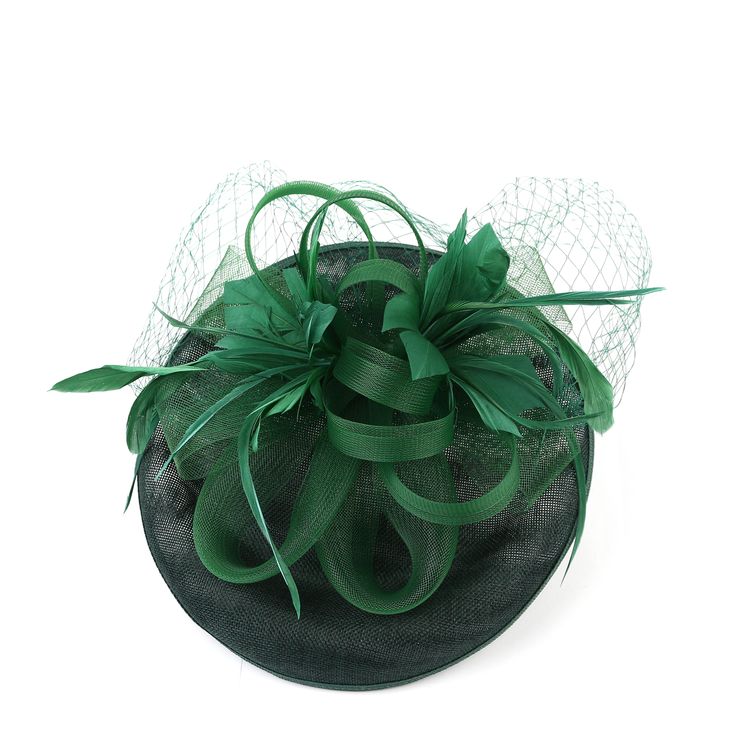 New Green Mesh Hat Vintage Feather Headwear Ball Party Women's Hat Bride Hat Wholesale XMZ-0024-A