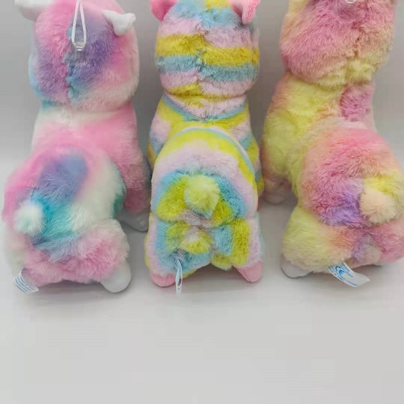 Manufacturers wholesale 3-color 25cm lovely color alpaca plush toys cartoon animals peripheral dolls for children's gifts