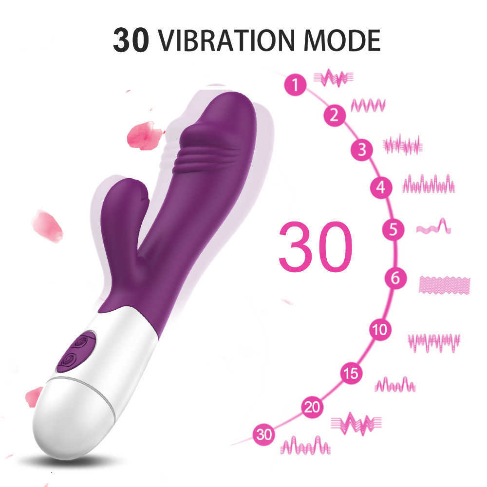 Massaggiatore 30 frequenze vibratore del coniglio doppia vibrazione erotica anale massaggio vaginale vibratori del dildo le donne Masturbatore del punto G