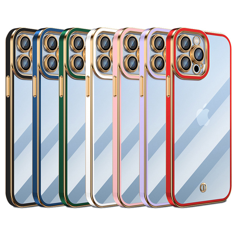 Premium Plating Clate For iPhone 14 13 12 11 Pro Max XR XS Max 8 7 6 Plus Samsung S23 Ultra S22 Plus S21 S20 Note ful Soft TPU Cover