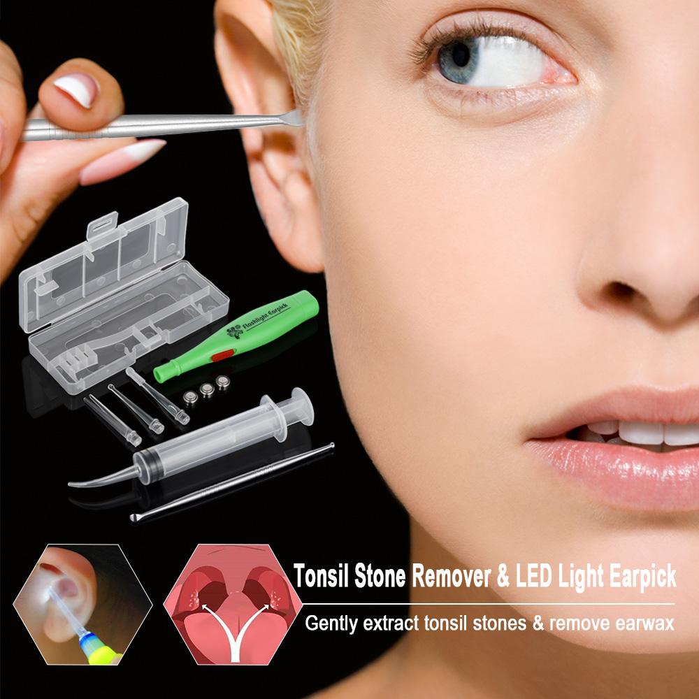 Care Tonsil Stone Remover Narzędzie LED LED Earpick Earpick Stael Stael Remover 3 TIPS IRRIGATOR CZYSTA UCZYSIE