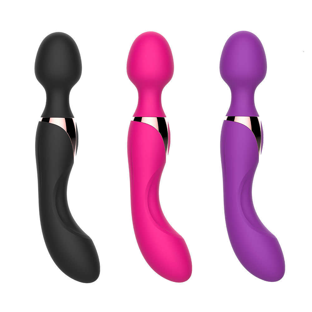 Vibromasseur puissant USB Charg10 vitesses pour femmes, baguette magique à double moteurs, masseur corporel, point G féminin pour adulte