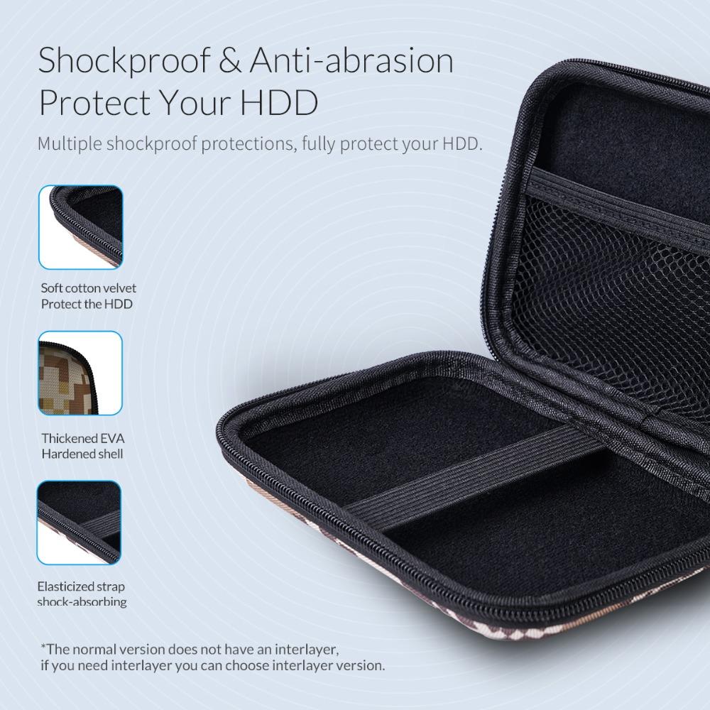 Cas Sac de protection ORICO 2,5 pouces pour la banque d'alimentation HDD SSD Disque dur
