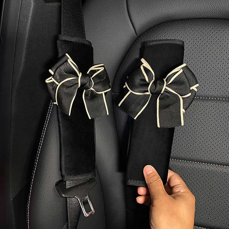 New Fashion Bowknot Universal Car Safety Seat Belt Cover Soft Plush Shoulder Pad Styling Seatbelts Protective Car Accessories