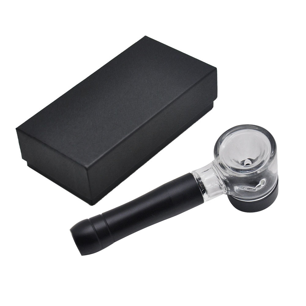 喫煙パイプギフトボックスパッケージ、ガラススモークポット、金属パイプ、アルミニウムハンドル、取り外し可能