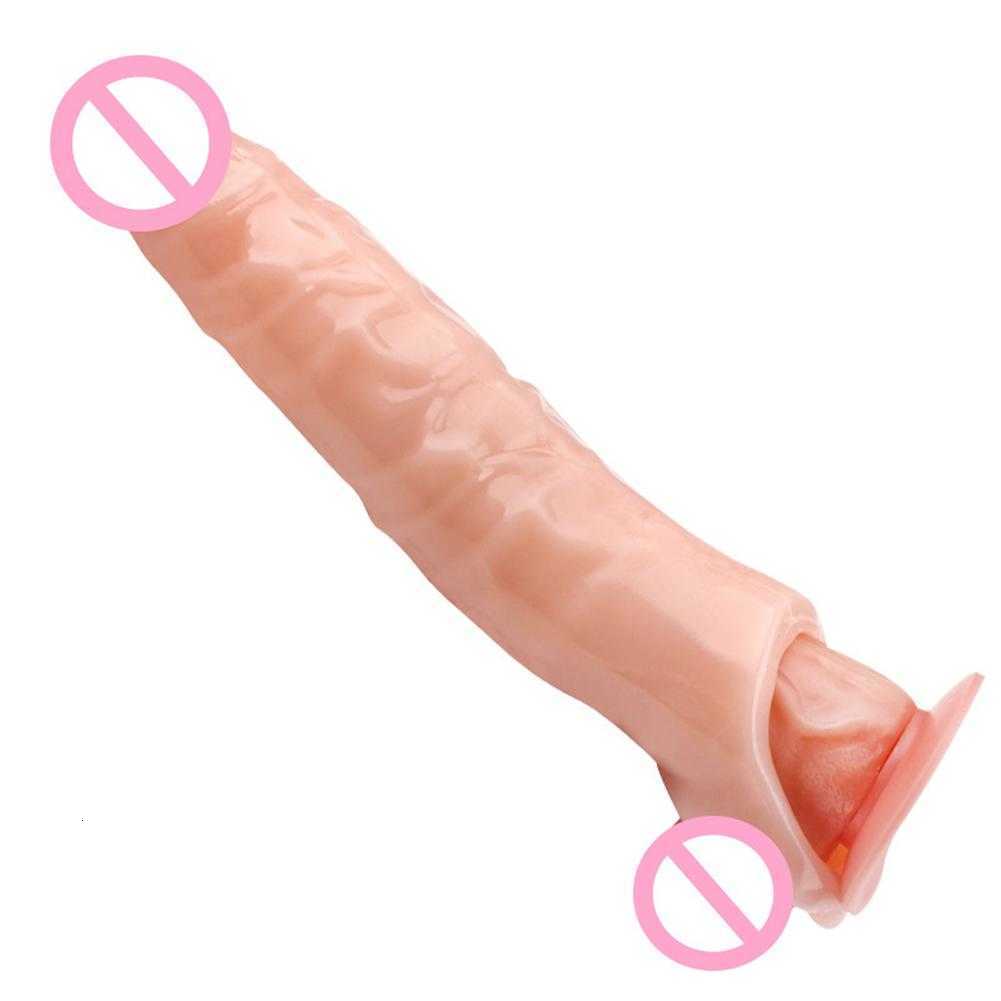 Massager Man Soft Rubber Penis Extender Skinvänlig utvidgningshylsfördröjning fördröjning för män