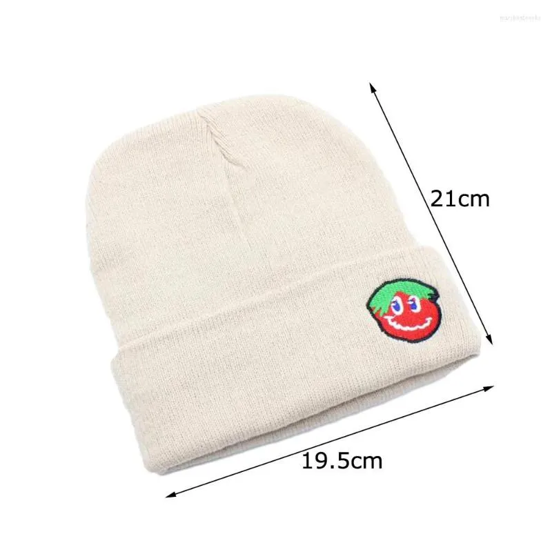 Berets Männer Frauen Gestrickte Hut Tomaten Beanie Schädeldecke Kappe Manschette Brimless Retro Kurz Unisex HipHop Elastische Warme Winter