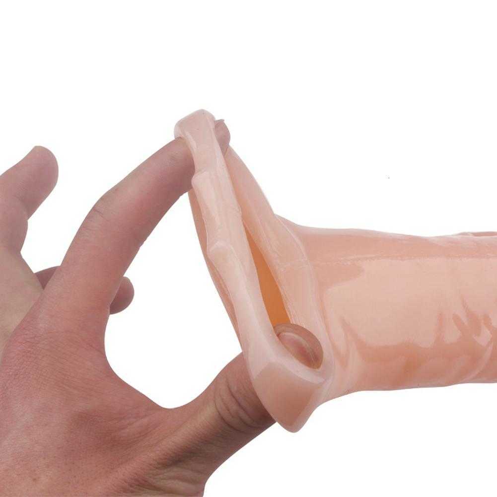 Massager Man Soft Rubber Penis Extender Skinvänlig utvidgningshylsfördröjning fördröjning för män