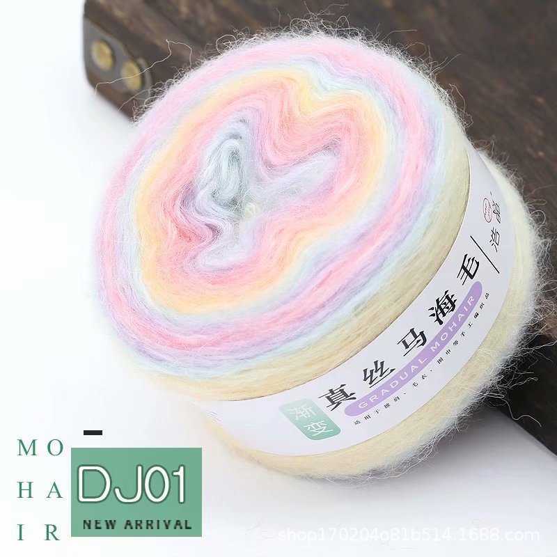 100 g Rainbow Mohair Commercial Cotton Gradient Thread Hooked Shawl DIY Handvävt garn som används för att sticka P230601