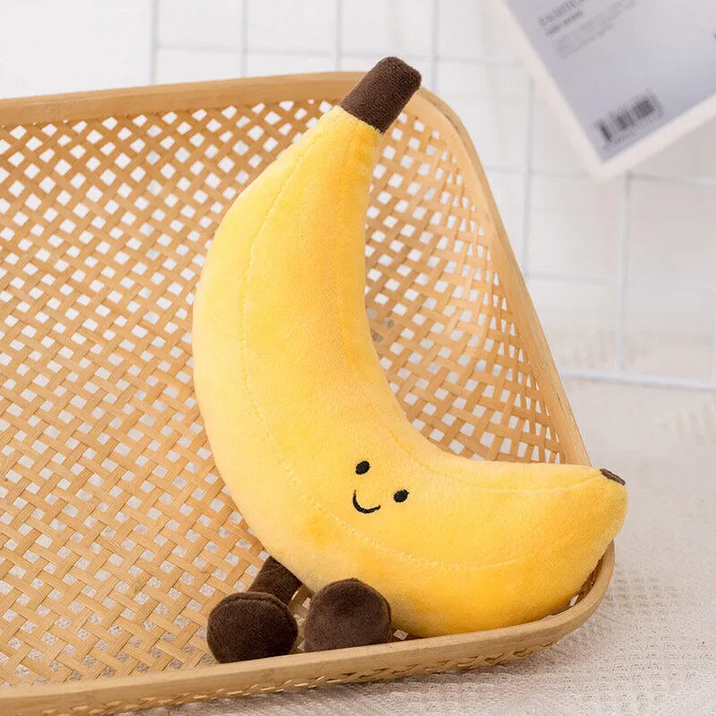 Creative banane en peluche poupées jouets pêche aubergine poire oreiller fruits fête poupée cadeau pour enfants