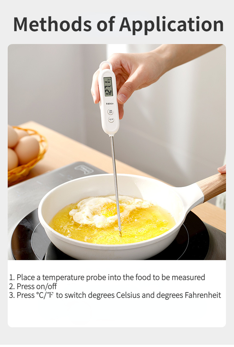 Thermomètre de Cuisine Alimentaire Huile Chaude Cuisson et Biberons Thermomètres à Sonde