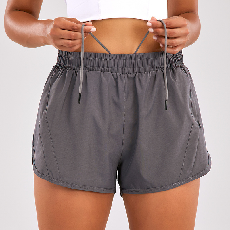 designers lululemens womens yoga Shorts Fit Zipper Pocket High Rise Quick Dry  lemon Womens Train Short Loose Style Breathable gym Qualityq