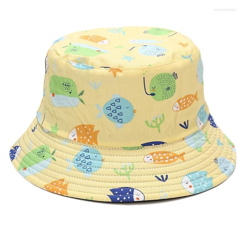 Berets Undersea Pattern Print Print Ducket Hat على الوجهين في الهواء الطلق قبعة في الهواء الطلق مسطحة أعلى الشمس للنساء الرجال