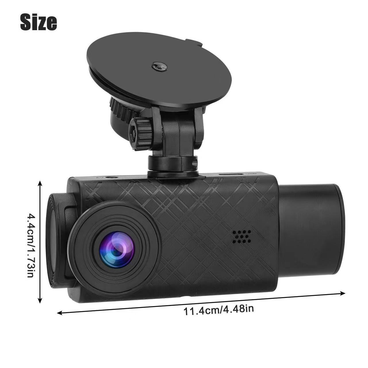 2.0 pouces voiture DVR 3 canaux Dash Cam vedio enregistreur Black Box double objectif DVR avec vue arrière caméra boucle enregistrement objectif grand angle S11