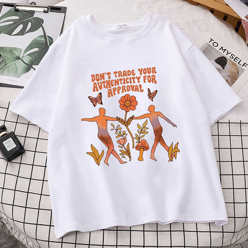 Heren T-shirts Katoen Fun Cartoon Paddestoel Print Dames Vintage Grijs Zwart Extra groot T-shirt 2022 Zomer Harajuku Jeugd Meisjes Top P230601