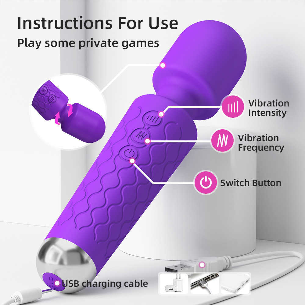 Massagegerät, leistungsstarke automatische Dildo-Vibratoren für Frauen, Geschwindigkeiten, Pistolenmaschine, Zauberstab, USB-G-Punkt-Masturbator für Erwachsene