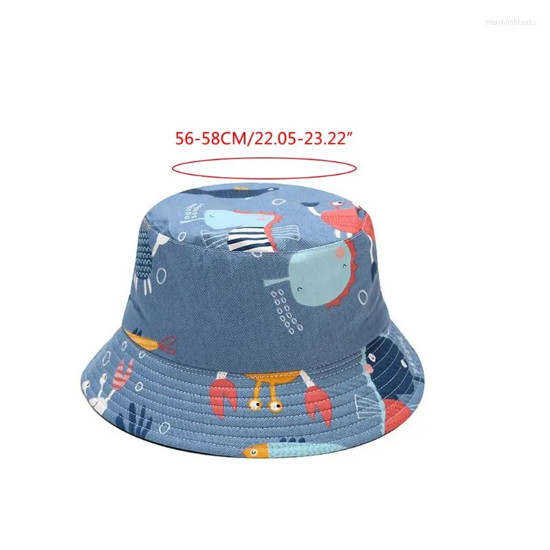 Berets Undersea Pattern Print Print Ducket Hat على الوجهين في الهواء الطلق قبعة في الهواء الطلق مسطحة أعلى الشمس للنساء الرجال