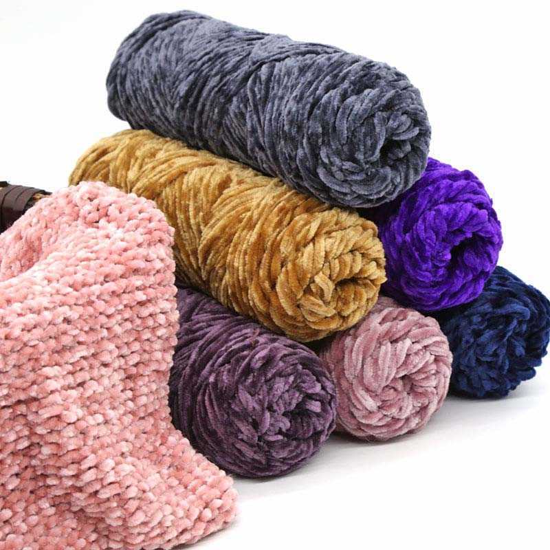 Garn 100g chenille kände mjuk regnbågsull hantverk garn block virkning baby stickad tjock diy sammet tröja hatt halsduk p230601