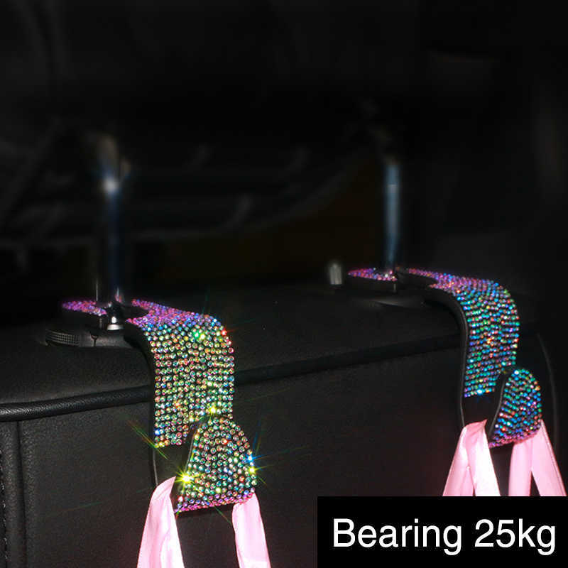 New Bling Rhinestone Car Headrest Hooks Diamond Auto Seat Back Hanger Holder Auto Organizer for Handbags Purses Grocery Bags