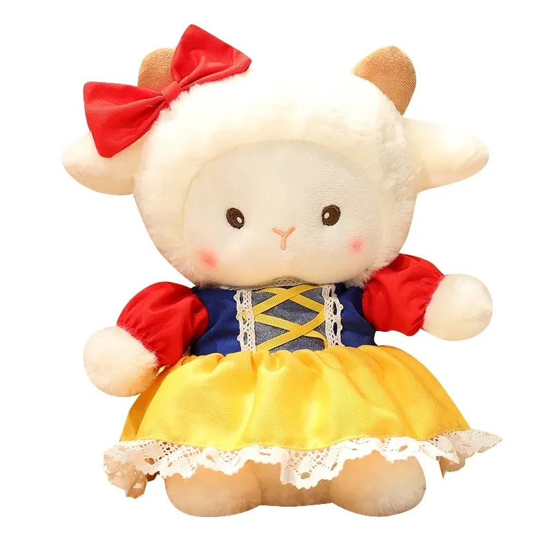 Carino agnello bambola peluche vestire gioco ragazza con bambola addormentata migliore amico regalo di compleanno