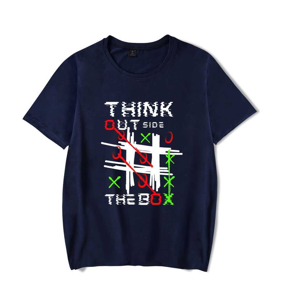 T-shirt Hip Hop Math Print Abbigliamento da strada extra large Harajuku Think Outside The Box T-shirt da uomo nera estiva divertente taglie forti P230601