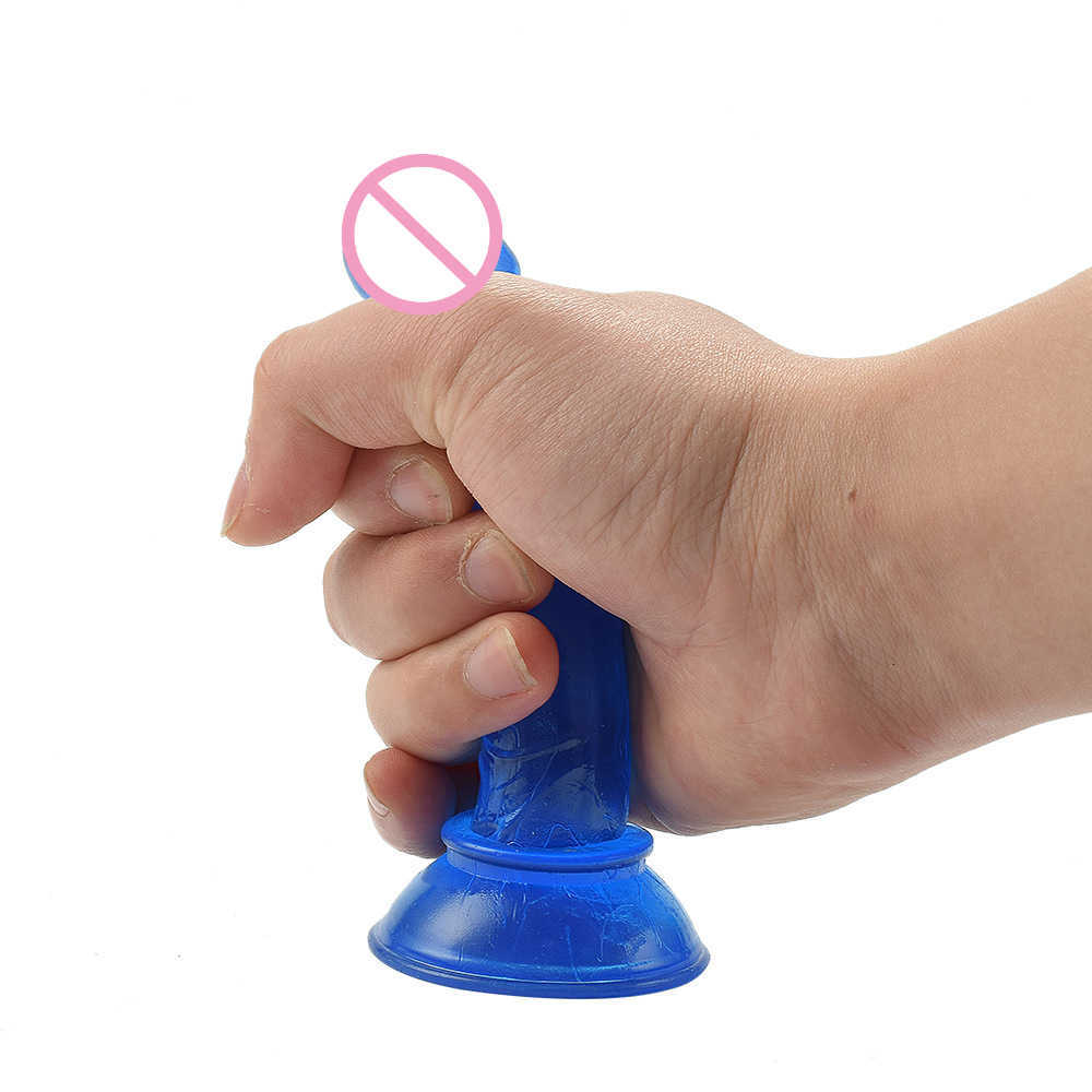 Massager Goedkope Goede Mini Zachte Jelly Dildo Kleine Kunstmatige Sucker Cup Penis Vagina Anale Plug voor Vrouwen Masturbato